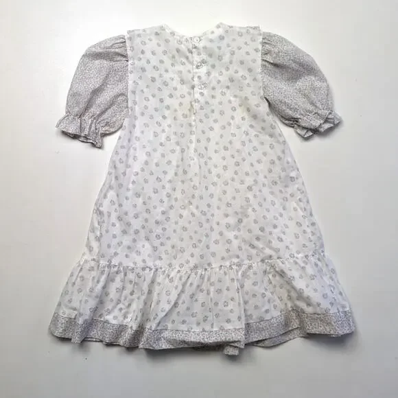 Vintage Princess Anne Dress Girls Size 6 Floral Smocked - Picture 5 of 8